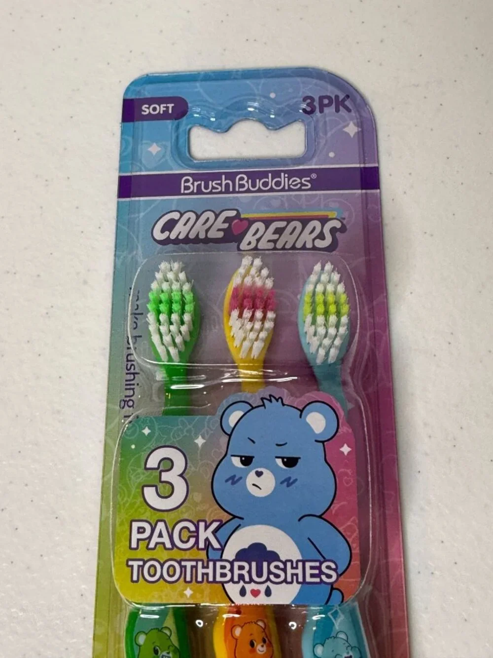 Care Bears Kids Soft Bristle Toothbrushes 3 Pack New